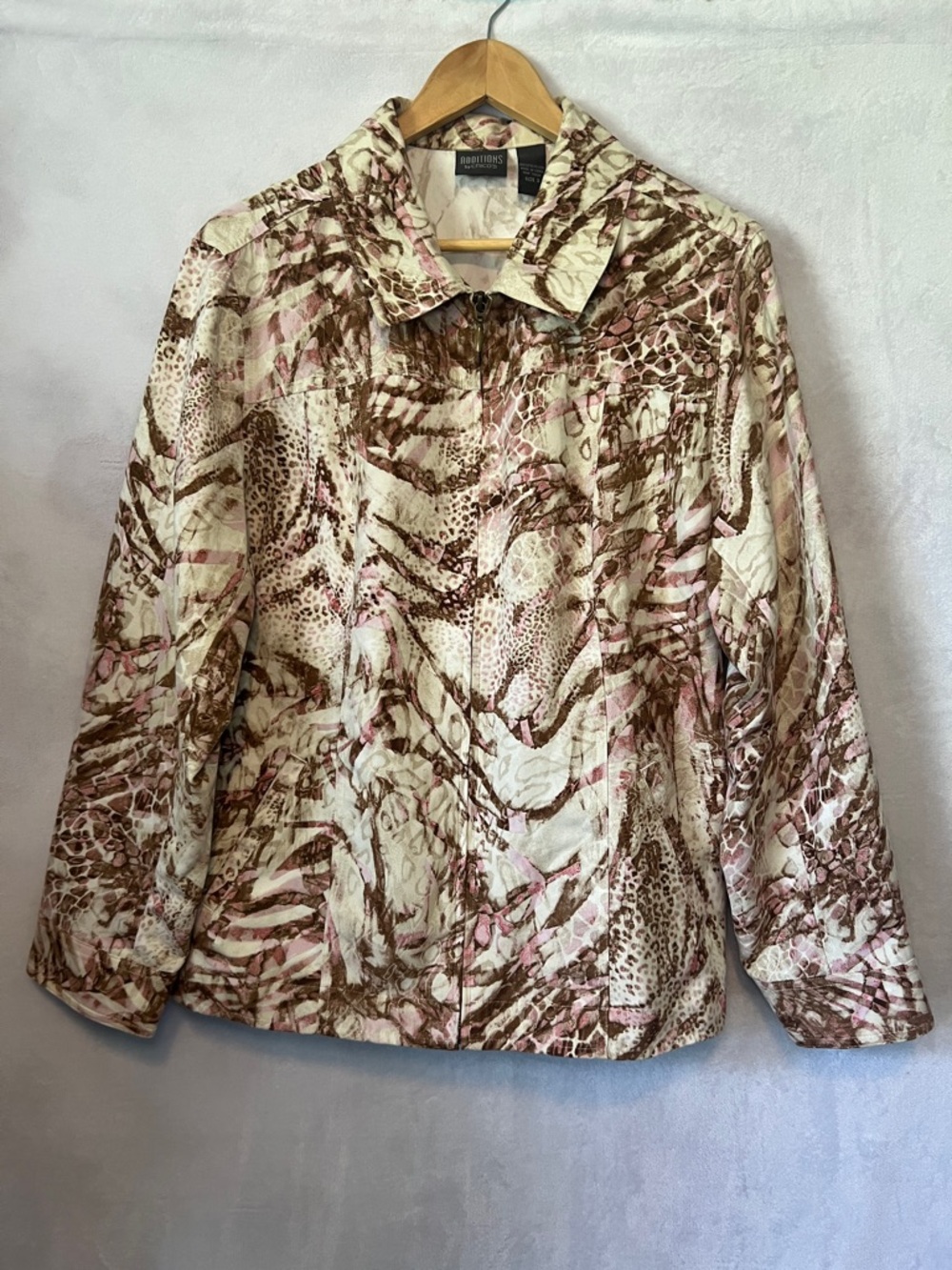 Additions by Chico’s Animal Print Jacket Safari Leopard Print Size 3 (XL/16)
